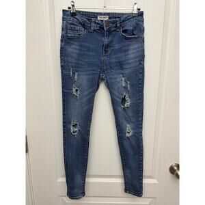 Blue Savvy Distressed Skinny Jeans Juniors 7